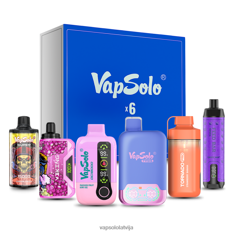 VapSolo Disposable - nejaušas garšas VapSolo pārsteiguma kastes komplekts X840425