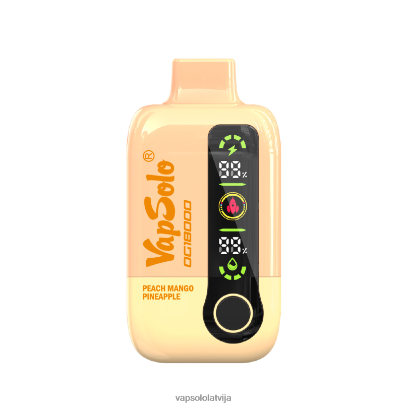 VapSolo Refill - persiku mango ananāss VapSolo DG18000 vienreizējās lietošanas vape X840453
