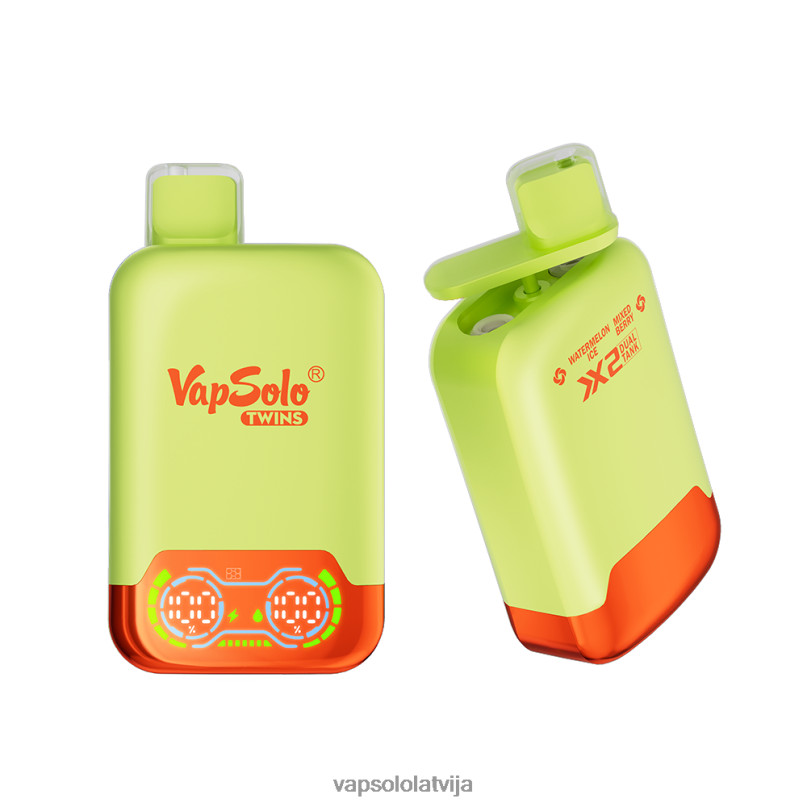 VapSolo Disposable - arbūzu ledus un ogu maisījums VapSolo TWINS vienreizējās lietošanas vape X840434