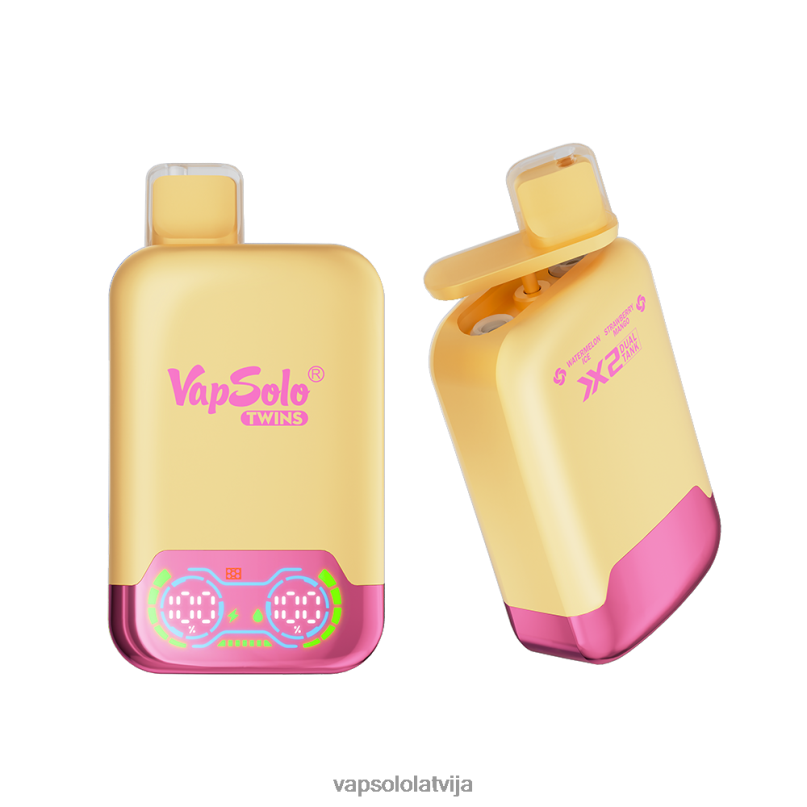 VapSolo Refill - arbūzu ledus un zemeņu mango VapSolo TWINS vienreizējās lietošanas vape X840435