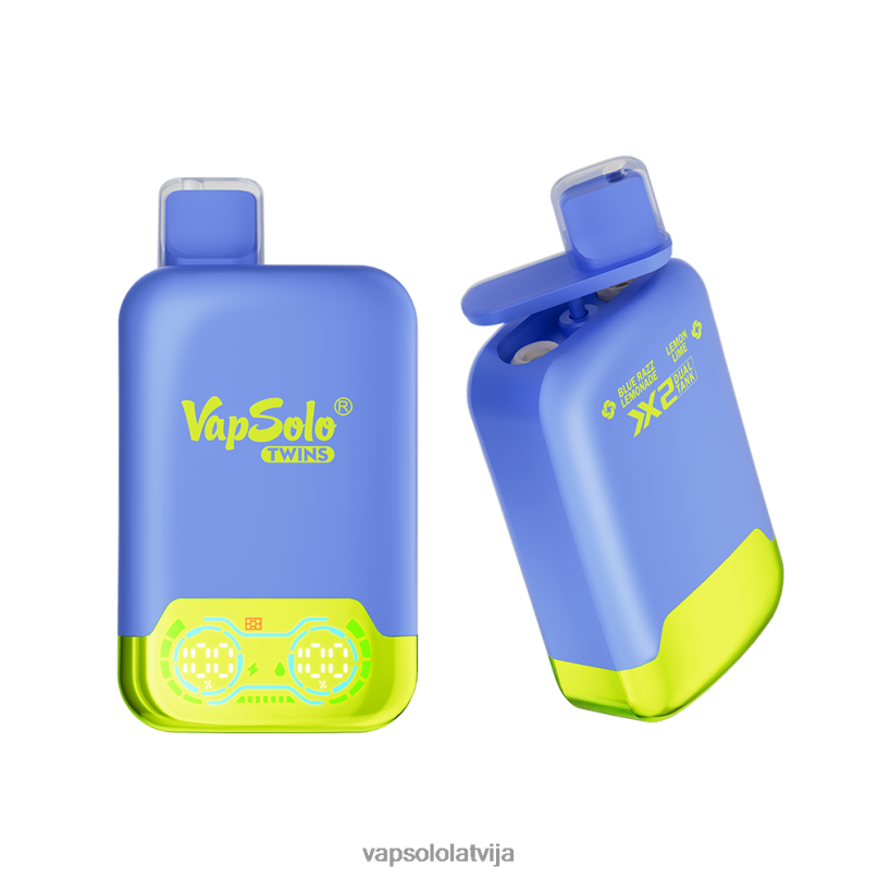 VapSolo Refill - zilā razz limonāde un citronu laima VapSolo TWINS vienreizējās lietošanas vape X840426