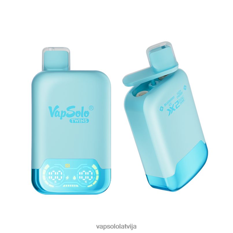 VapSolo Review - melleņu ledus un putojošs ķirsis VapSolo TWINS vienreizējās lietošanas vape X840427