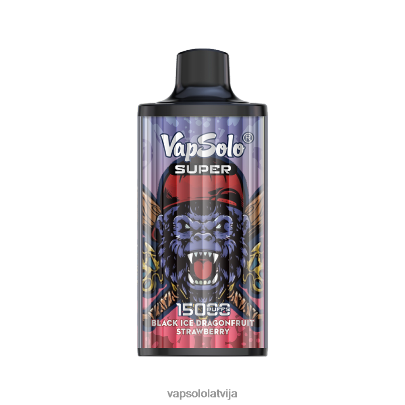 VapSolo Pods - melnā ledus drangofruit zemeņu VapSolo SUPER vienreizējās lietošanas vape X840413