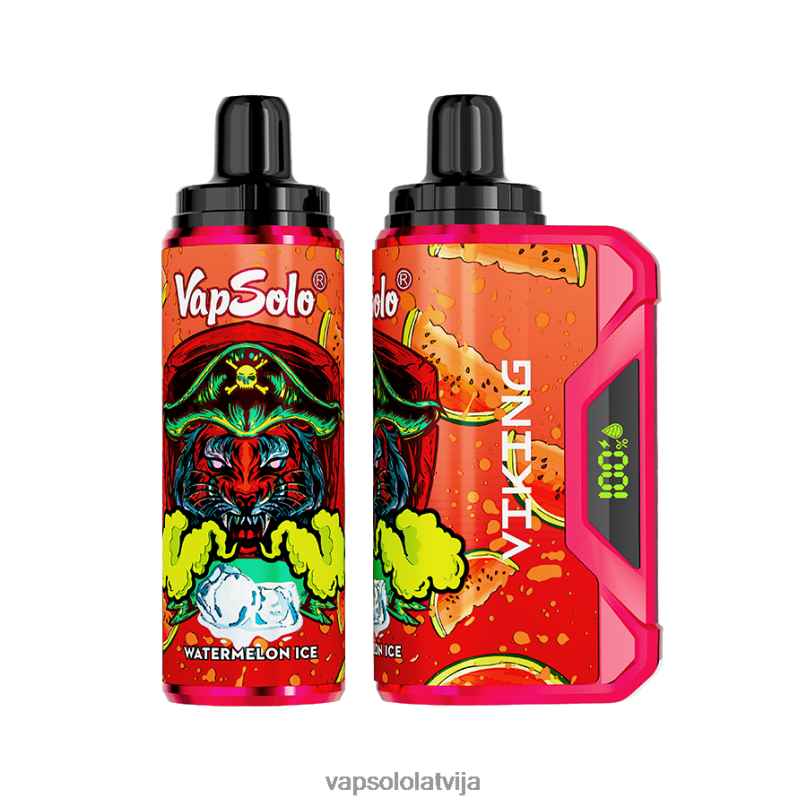 VapSolo Puff - arbūzu ledus VapSolo VIKING vienreizējās lietošanas vape X840448